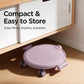 Purple 360-degree sliding disc core trainer with knee pad and four caster wheels