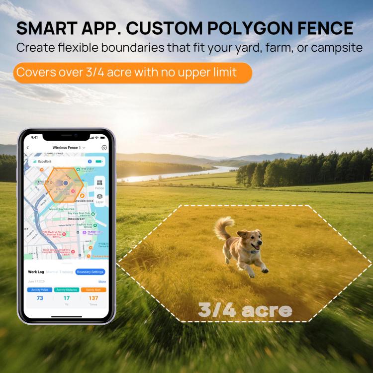 APP Multi-functional Pet GPS Wireless Electronic Fence Dog Training Smart Collar