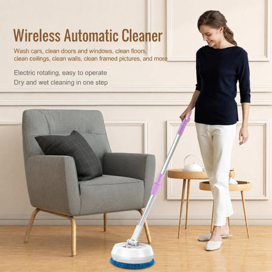 Electric Window Cleaner With Extension Pole Cordless Spin Scrubber