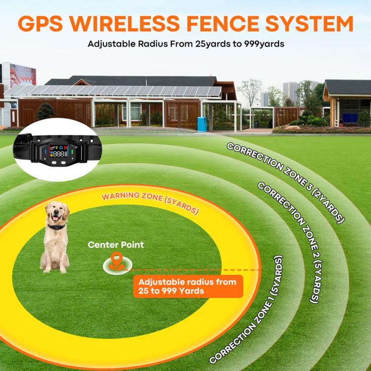 GPS Waterproof Electronic Fence Smart Training Collar for Pets