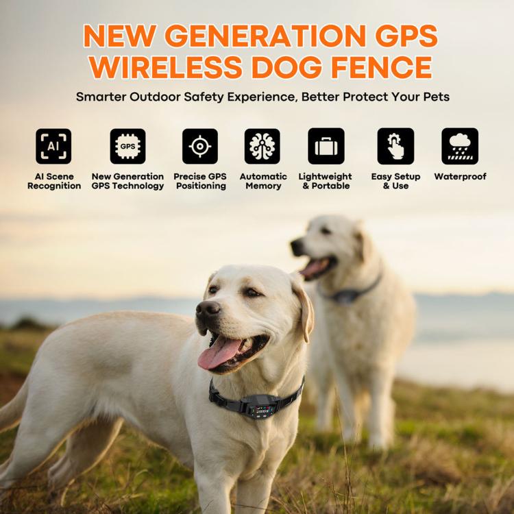 GPS Waterproof Electronic Fence Smart Training Collar for Pets