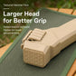 Khaki camping hammer with textured face and larger head for better grip.