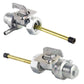 Fuel valve switch with lever and two gold tubes, black end caps