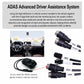 ADAS system infographic with in-car camera diagram and labeled wiring leads