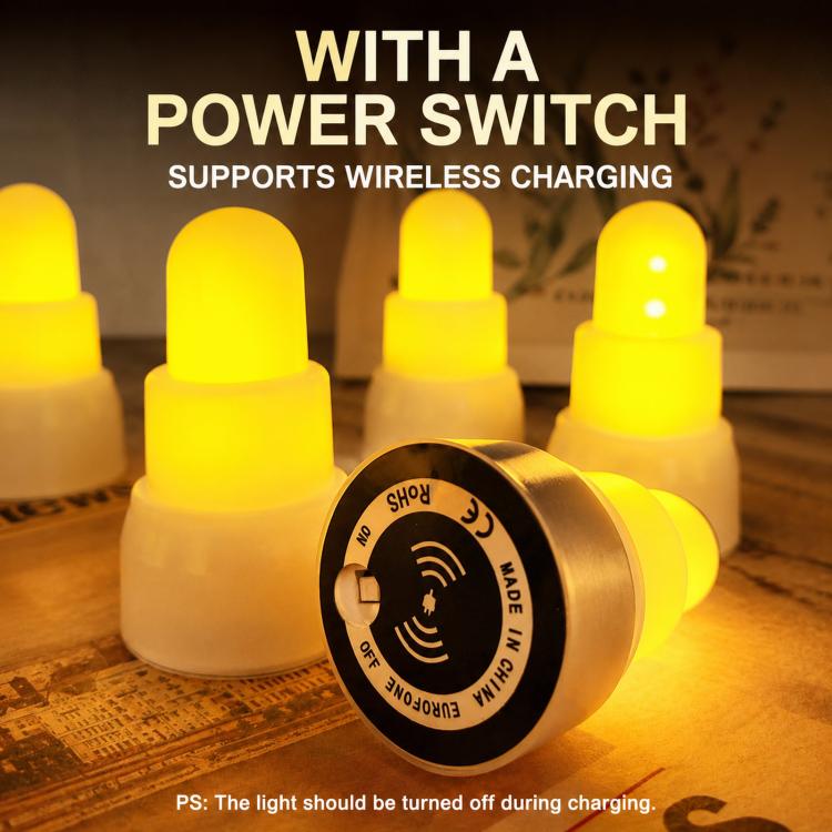 Wireless Inductive Charging LED Electronic Candle Light Christmas Ambient Decor Lamp, EU Plug, US Plug, UK Plug, AU Plug