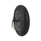 Side view rear hub motor wheel with black tire and multi-wire connector