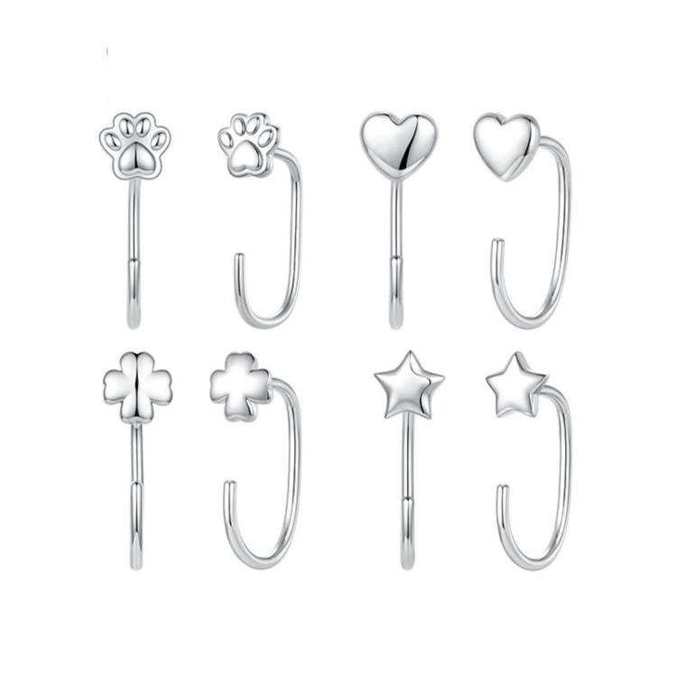 Minimalist Copper-Plated White Gold Stud Earrings, YIE345