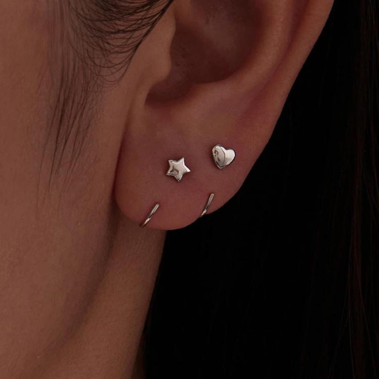 Minimalist Copper-Plated White Gold Stud Earrings, YIE345