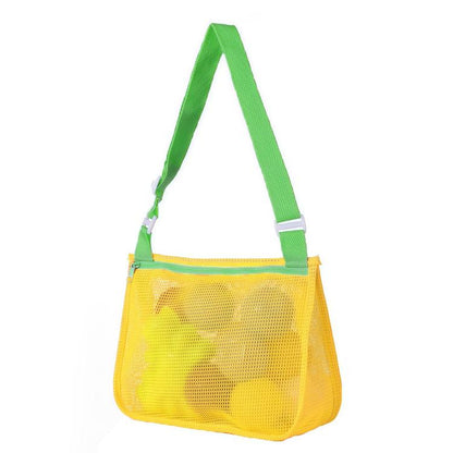 Single-Shoulder Stationery Pouch Children Mesh Foldable Thickened Mesh Beach Bag
