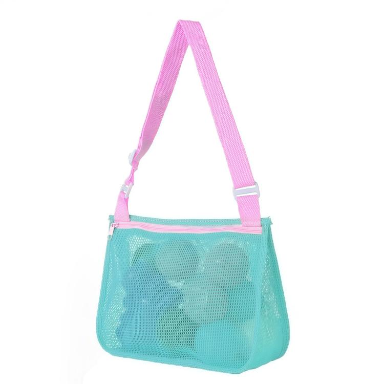 Single-Shoulder Stationery Pouch Children Mesh Foldable Thickened Mesh Beach Bag