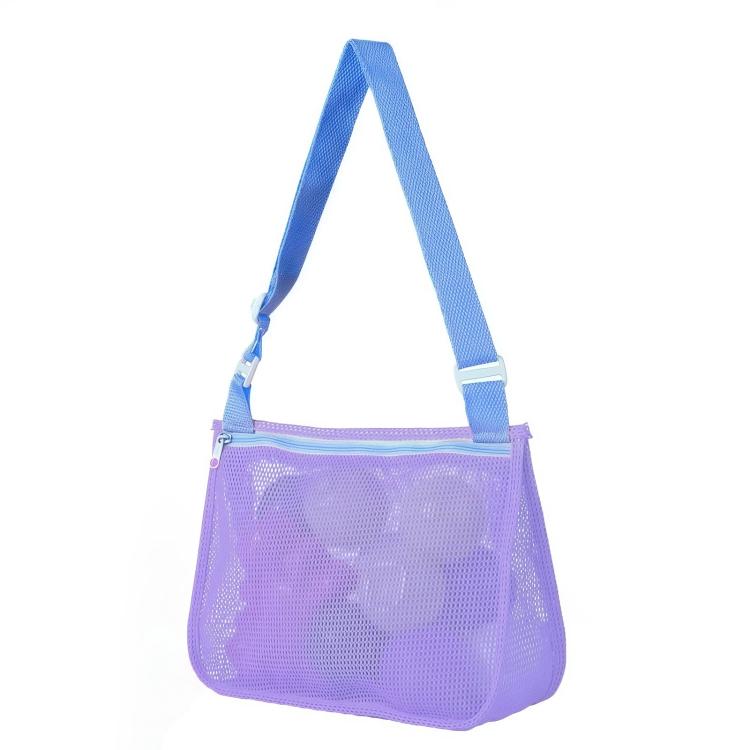 Single-Shoulder Stationery Pouch Children Mesh Foldable Thickened Mesh Beach Bag