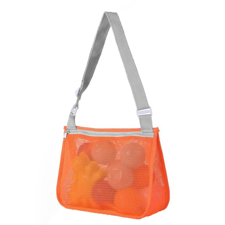 Single-Shoulder Stationery Pouch Children Mesh Foldable Thickened Mesh Beach Bag