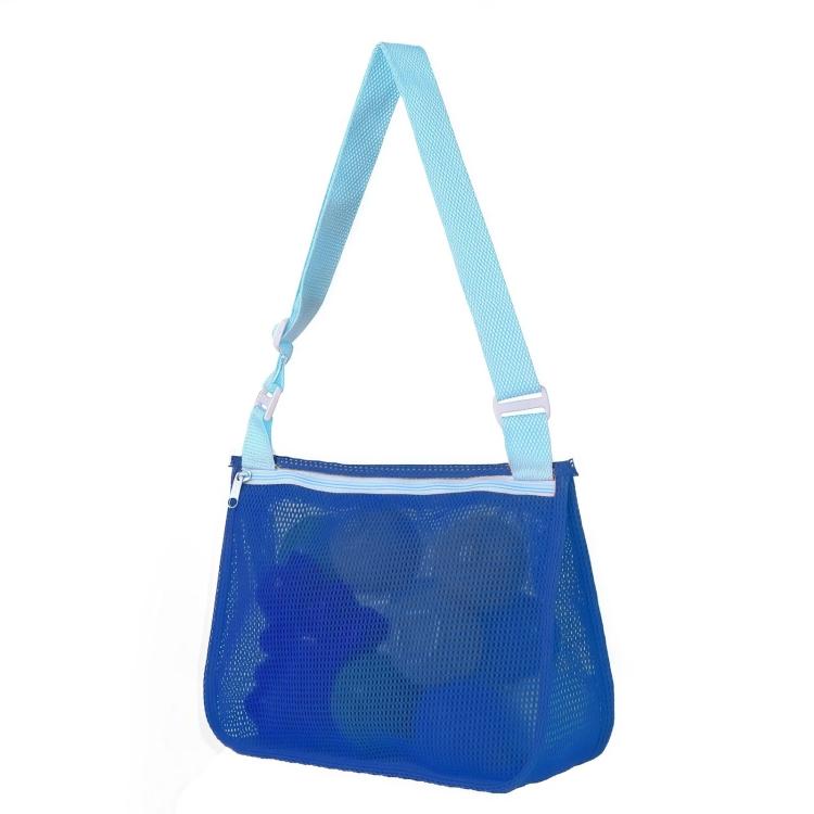 Single-Shoulder Stationery Pouch Children Mesh Foldable Thickened Mesh Beach Bag