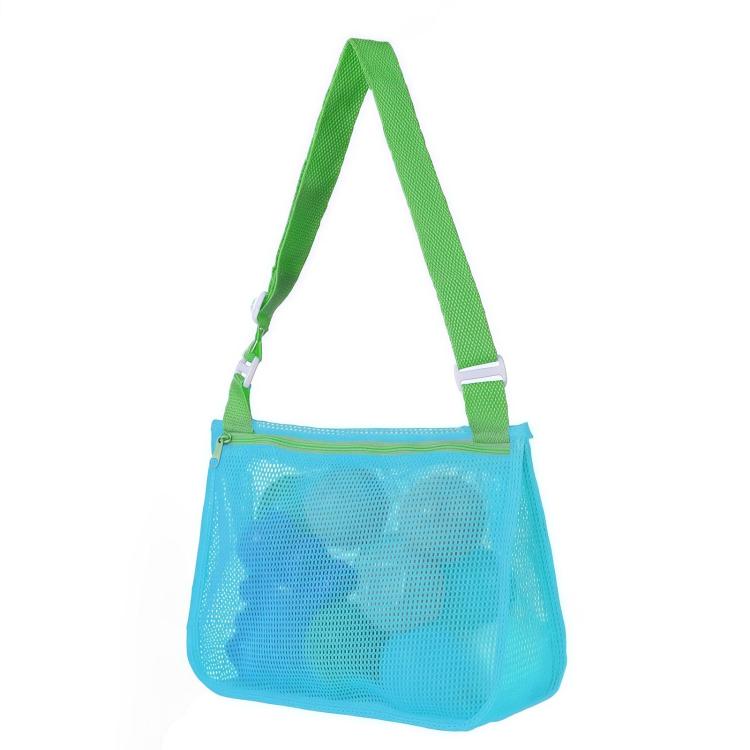 Single-Shoulder Stationery Pouch Children Mesh Foldable Thickened Mesh Beach Bag
