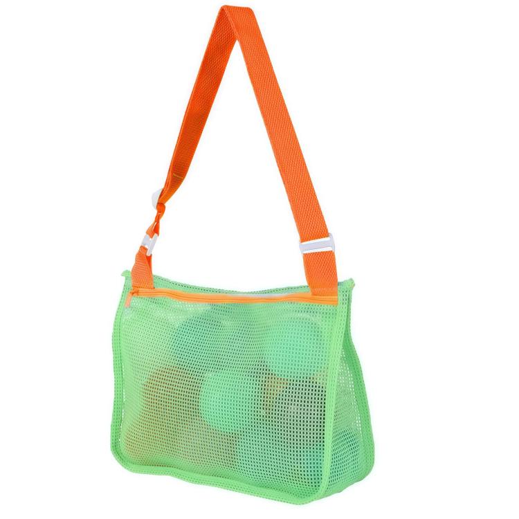 Single-Shoulder Stationery Pouch Children Mesh Foldable Thickened Mesh Beach Bag