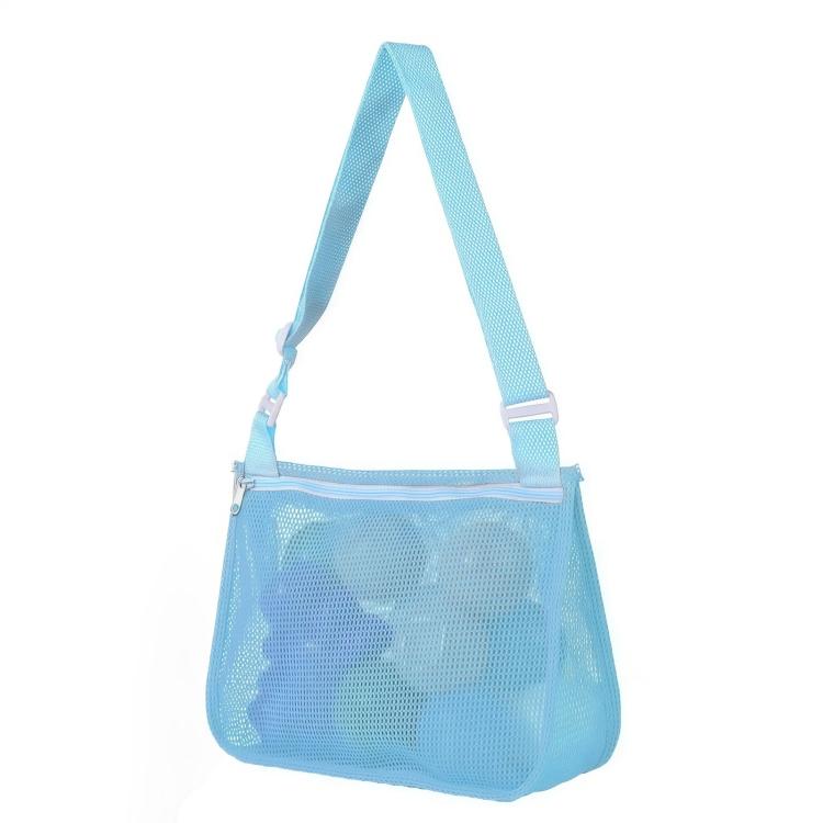 Single-Shoulder Stationery Pouch Children Mesh Foldable Thickened Mesh Beach Bag