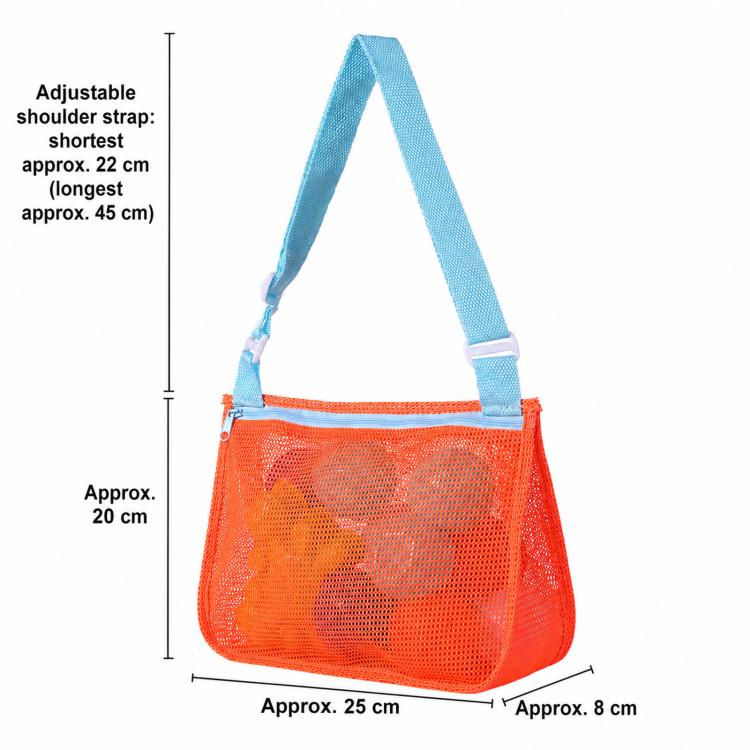 Single-Shoulder Stationery Pouch Children Mesh Foldable Thickened Mesh Beach Bag