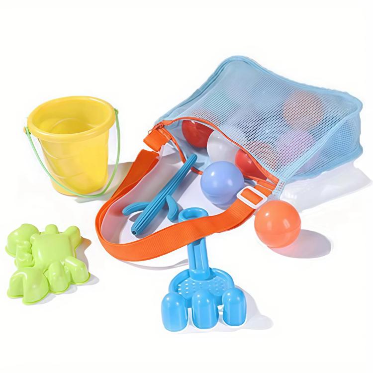 Single-Shoulder Stationery Pouch Children Mesh Foldable Thickened Mesh Beach Bag