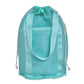 Mesh Beach Toy Bag Drawstring Toiletry Tote Sack With Handle Front Pocket For Kids Bath Swimming