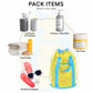 Mesh Beach Toy Bag Drawstring Toiletry Tote Sack With Handle Front Pocket For Kids Bath Swimming