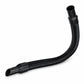 Curved black ribbed vacuum hose with tapered ends and molded connector sections