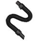 Flexible black ribbed vacuum hose with two tapered end connectors
