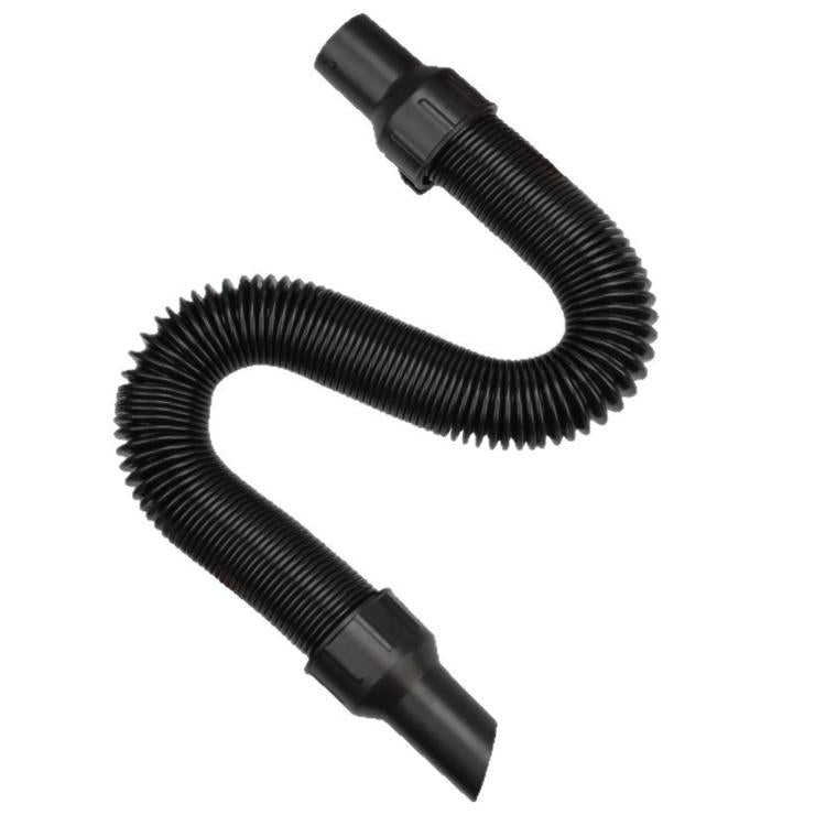 Flexible black ribbed vacuum hose with two tapered end connectors