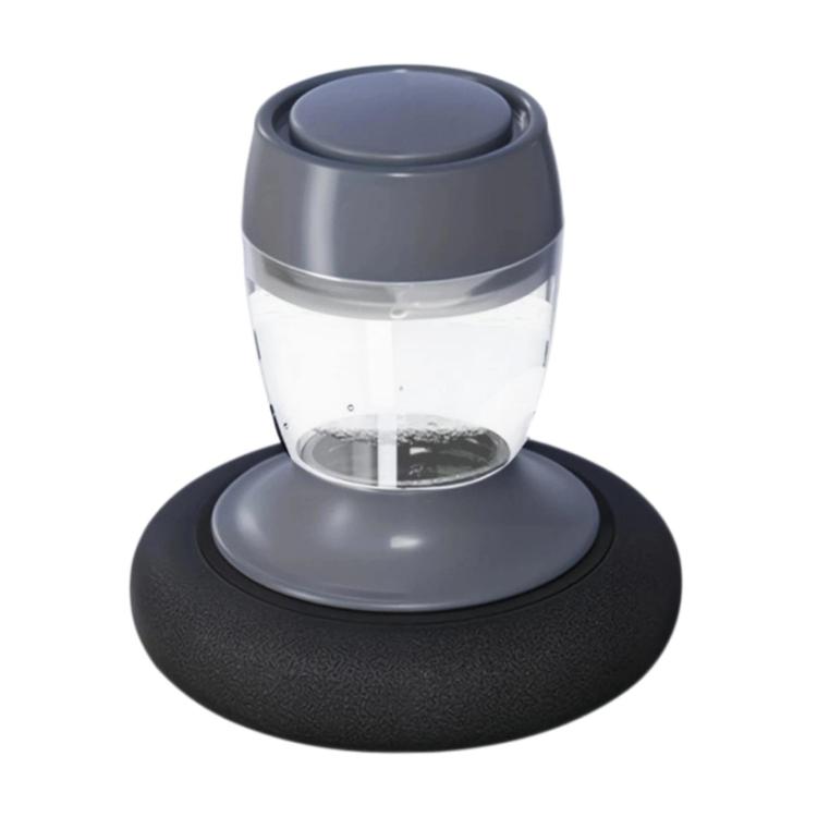 Portable car wax polisher bottle with clear reservoir and round black pad