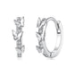 Star and butterfly hoop earrings, silver-tone with clear rhinestone sparkle