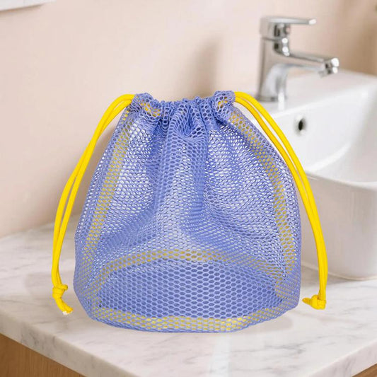 Mesh Drawstring Bag Breathable Travel Toiletry Pouch Beach Toy Bag For Kids Swim