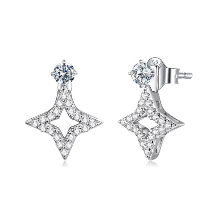 S925 Sterling Silver Detachable Moissanite Stud Earrings, MSE135