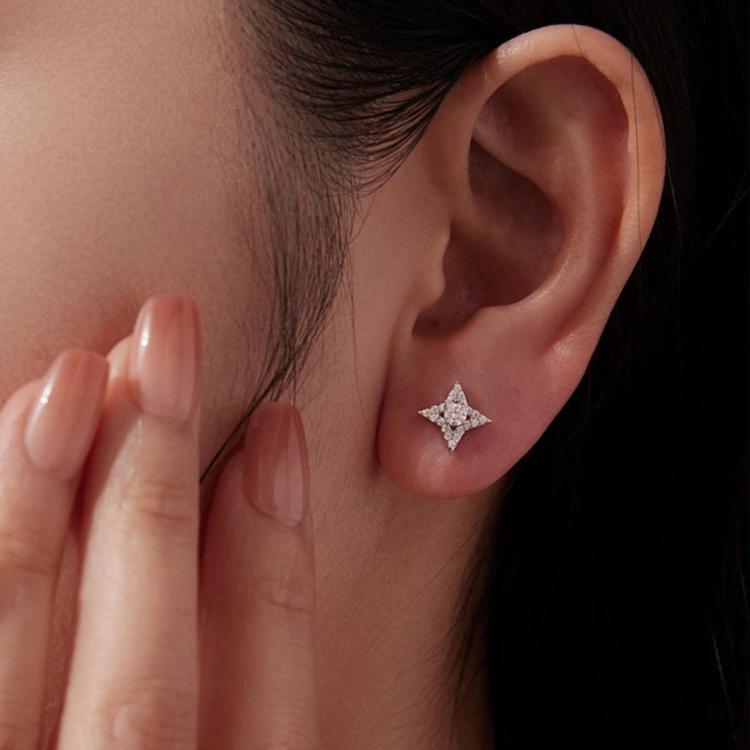 S925 Sterling Silver Detachable Moissanite Stud Earrings, MSE135