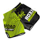 Muay Thai boxing shorts, black and neon green with “J.O.A. Team” style print
