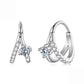 S925 Sterling Silver White Gold Plated Double-Layer Moissanite Sparkling Earrings, MSE136