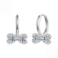 S925 Sterling Silver Sparkling Bow Moissanite Earrings, MSE137