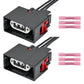 Pair of front turn signal wiring harness connectors with red terminals and pin sockets