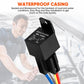 Waterproof 12V relay module with black housing and sealed plug connection