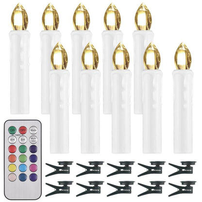 Colorful Christmas Changing Remote Control LED Candle Light Halloween LED Clip-On Candle Lamp