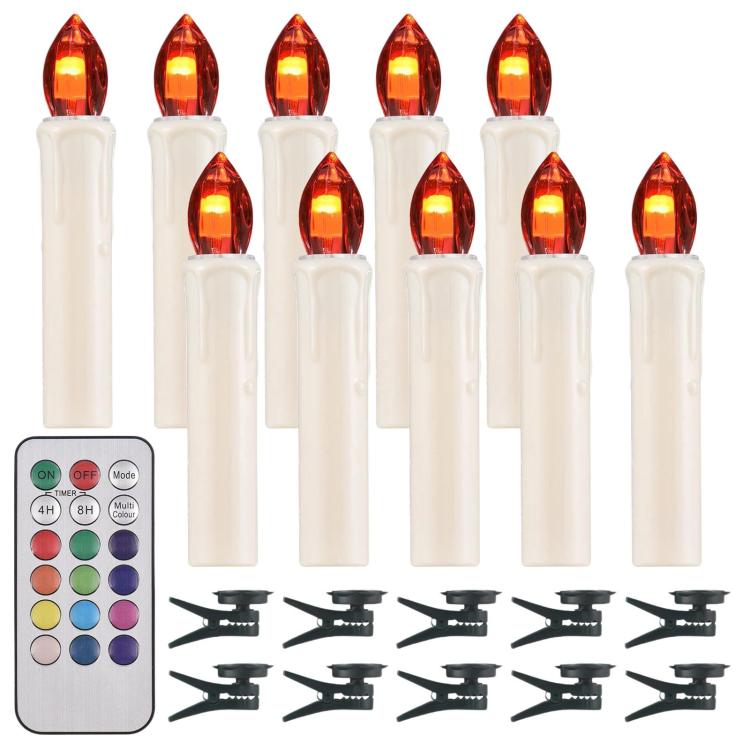 Colorful Christmas Changing Remote Control LED Candle Light Halloween LED Clip-On Candle Lamp