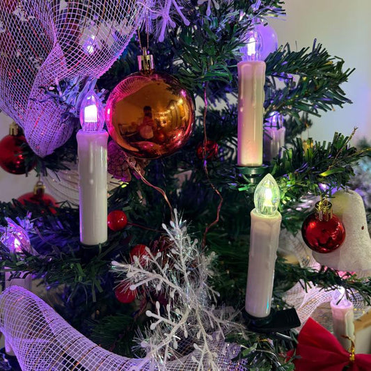 Colorful Christmas Changing Remote Control LED Candle Light Halloween LED Clip-On Candle Lamp