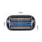 Braun 65B replacement shaver head with two cylindrical foil sections and blue stripe frame