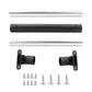 Car screen door telescopic rod parts kit: black end caps, silver tubes, brackets, screws
