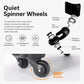 AOKING black rolling backpack with 360-degree quiet spinner wheels
