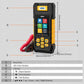 AUTOOL BT760 handheld battery tester with clamps, buttons, and screen