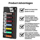 Blade fuse holder with visible fuse indicators and text callouts about design features