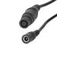 Black DC barrel adapter plugs: 8mm male and 5.5mm female on cable ends