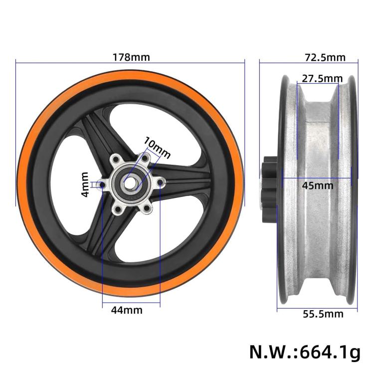 For KuKirin G3 Electric Scooter Front Wheel Hub Replacement Aluminum Alloy Front Rim
