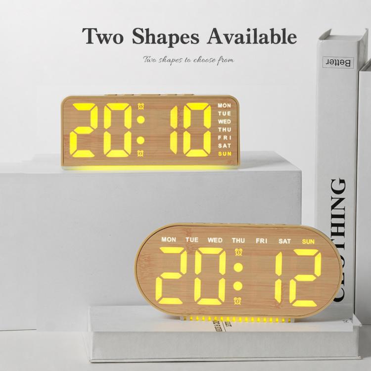 Digital Alarm Clock With Bottom Ambient Light Displaying Time Weekday Date Temperature