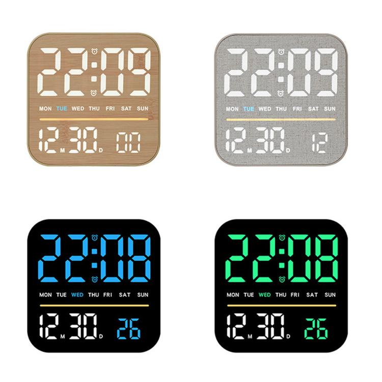Digital Alarm Clock LED Desk Clock with Night Light USB Output Dimmable Display