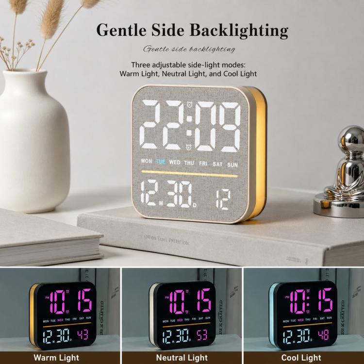 Digital Alarm Clock LED Desk Clock with Night Light USB Output Dimmable Display